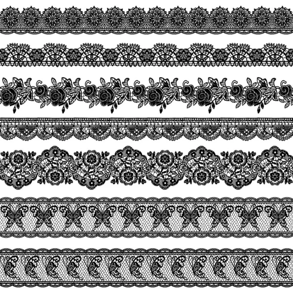 Fatto Bellissimo Merletto Modello Senza Soluzione Continuità Disegnato Vero Proprio — Vettoriale Stock