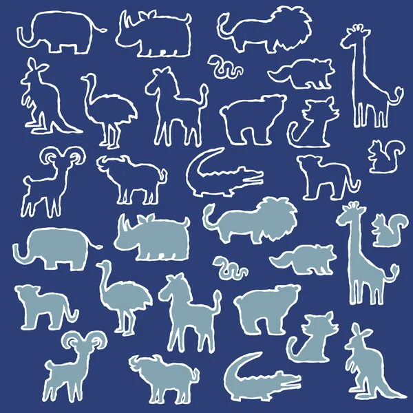 Material Ilustração Vetorial Vários Animais Animais Projetados Exclusivamente —  Vetores de Stock