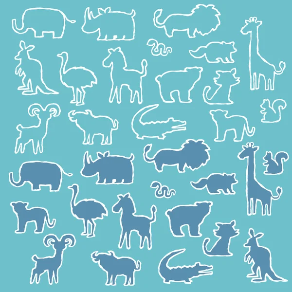 Material Ilustração Vetorial Vários Animais Animais Projetados Exclusivamente —  Vetores de Stock