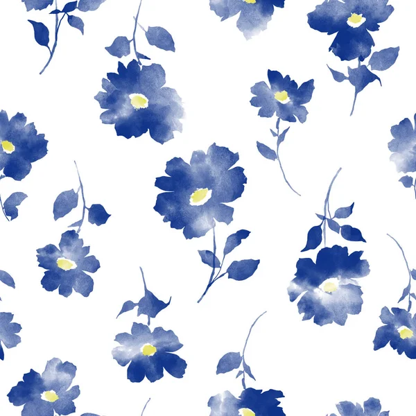 Rozmazané Květiny Hladký Vektorový Vzor Nakreslil Jsem Krásně Rozmazané Květiny — Stock fotografie