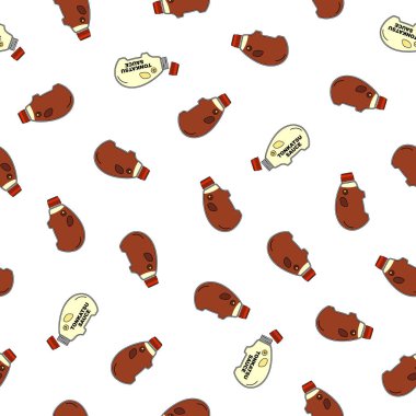 Japon usulü beslenme çantası çeşnili domuz çeşnili baharat şişesi, dikişsiz desenli, çeşnili sos sosu yanında paket veya beslenme çantasıyla servis edilecek.,