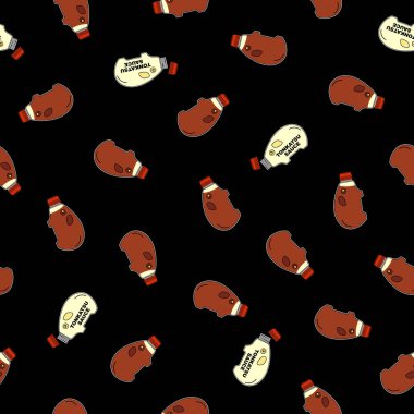 Japon usulü beslenme çantası çeşnili domuz çeşnili baharat şişesi, dikişsiz desenli, çeşnili sos sosu yanında paket veya beslenme çantasıyla servis edilecek.,