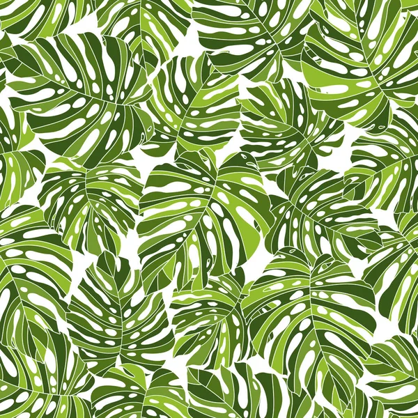 Vacker Tropisk Växt Sömlös Mönster Illustration Jag Designade Tropisk Växt — Stock vektor