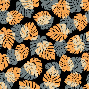 Güzel tropikal bitki kusursuz desen çizimi,