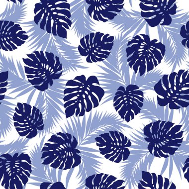 Güzel tropikal bitki kusursuz desen çizimi,