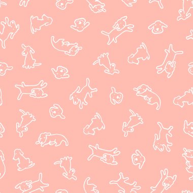 Basit ve sevimli köpek pürüzsüz desen, ben güzel bir köpek çizim Ben pürüzsüz devam 