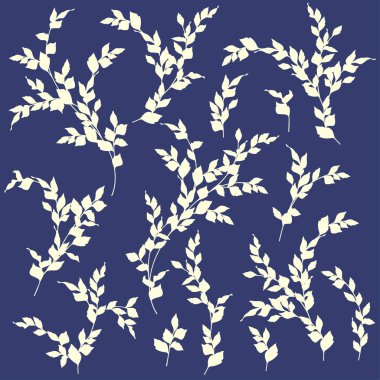 Basit ve güzel bitkinin silueti.,