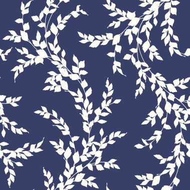 Basit bir yaprağın kusursuz deseni, bir siluette bir yaprak çizdim, bu tasarımlar pürüzsüz bir şekilde devam ediyor.