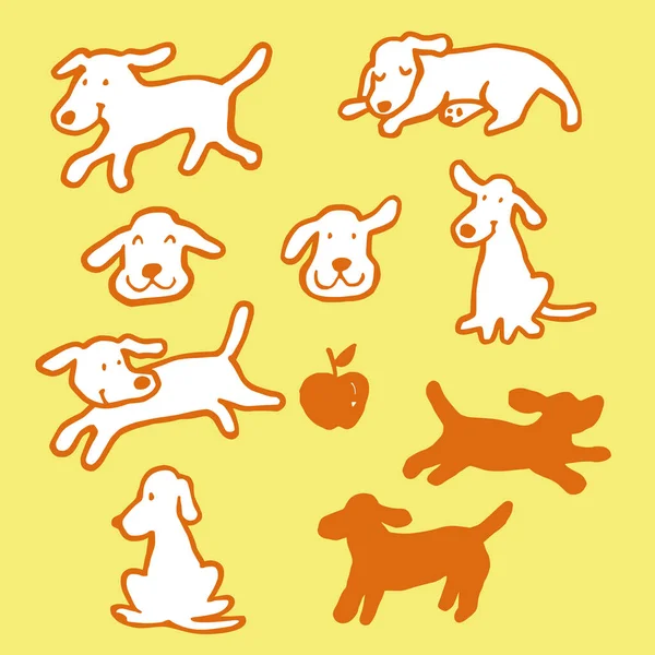 Material Ilustração Cão Bonitomaterial Ilustração Cão Simples Bonito Fiz Ilustração —  Vetores de Stock