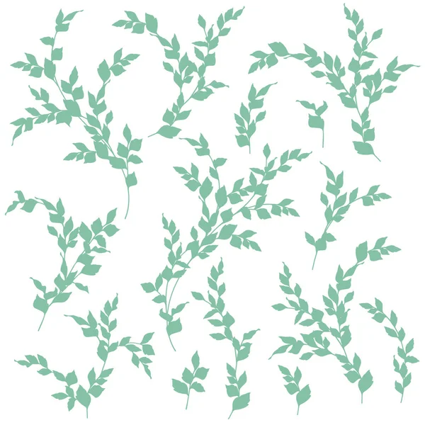 Silhouet Illustratie Van Plant Die Mooi Met Eenvoud — Stockvector