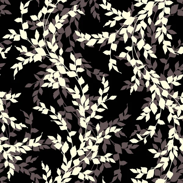Nahtloses Muster Eines Einfach Gestalteten Blattes Ich Zeichnete Ein Blatt — Stockvektor