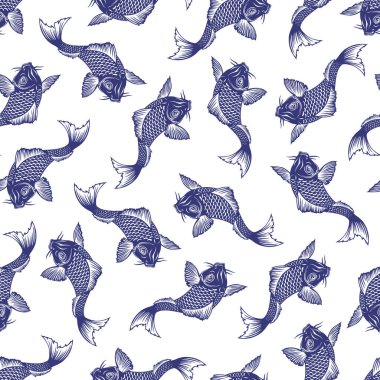 Japon stili sazan balığının kusursuz deseni.,