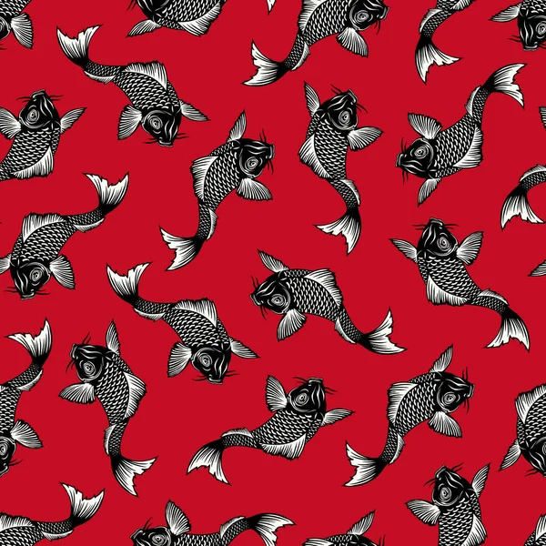 Japon stili sazan balığının kusursuz deseni.,