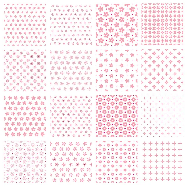 Collection Background Materials Seamless Flower — Stock Vector