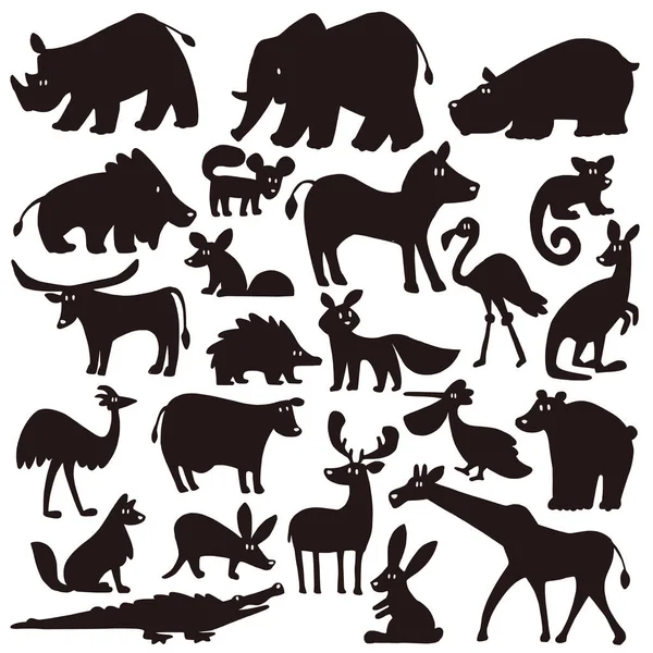 Material Ilustração Animal Uma Silhueta Simples Material Vetorial —  Vetores de Stock