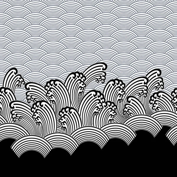 波浪式日式无缝装饰设计 是日本古典风格 — 图库矢量图片