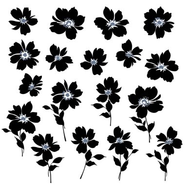 Güzel bir çiçeğin vektör çizim materyali,