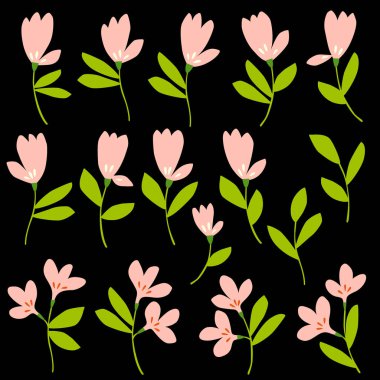 Çiçek vektör illüstrasyon materyali güzel soyut