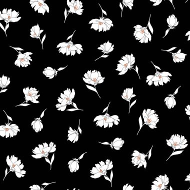 Güzel ve sevimli çiçek pürüzsüz desen,