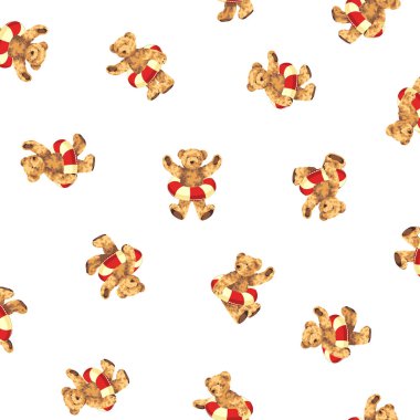 Yüzme yüzüğü tutan bir ayının gerçekçi ve şirin bir tasviri.,