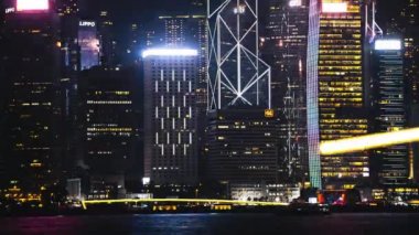 Gece Hong Kong zaman atlamalı şehir şehir