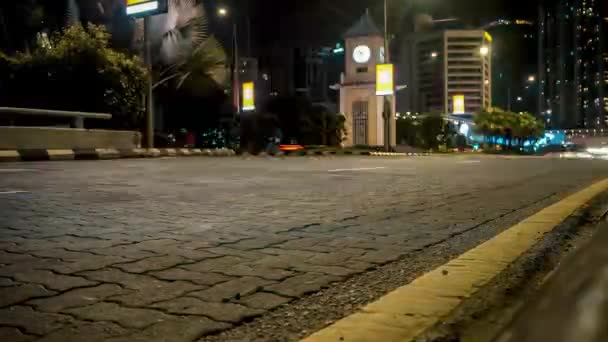 Kuala Lumpur Night Time Lapse Traffic Lumpur Malaysia December 2018 — Stock Video