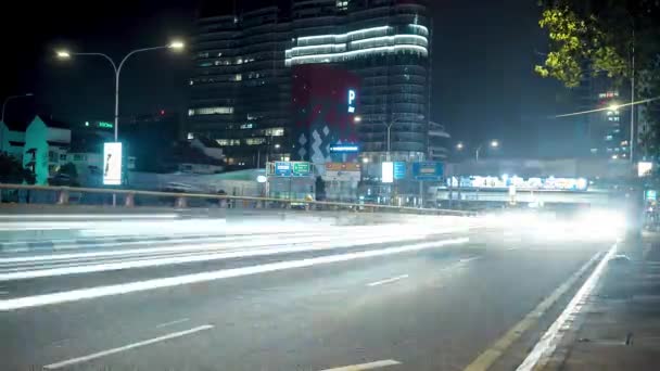 Kuala Lumpur Night Time Lapse Traffic Lumpur Malaysia December 2018 — Stock Video