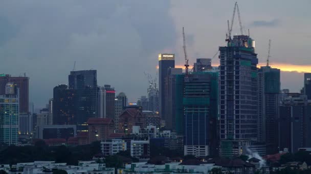 Magnifique Coucher Soleil Lumineux Sur Kuala Lumpur Temps Écoulé Depuis — Video