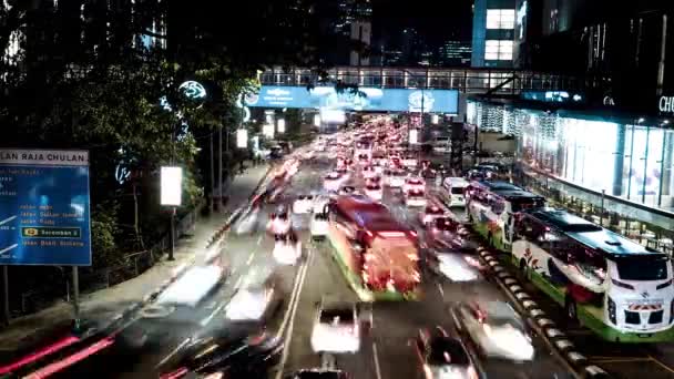 Kuala Lumpur Natt Tid Förfaller Trafik Lumpur Malaysia December 2018 — Stockvideo