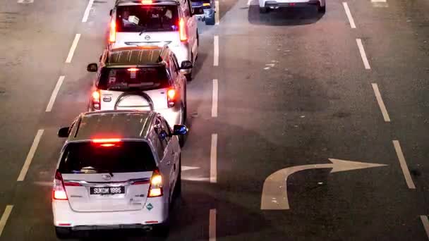 Kuala Lumpur Tempo Nocturno Trânsito Lumpur Malaysia Dezembro 2018 Desfasamento — Vídeo de Stock