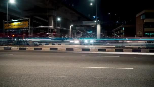 Kuala Lumpur Nacht Time Lapse Van Het Verkeer Lumpur Maleisië — Stockvideo