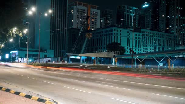 吉隆坡夜航时间的流逝 马来西亚吉隆坡 2018年12月 运动时间间隔 — 图库视频影像
