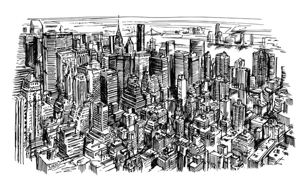 New York Skyline Panoraması — Stok Vektör