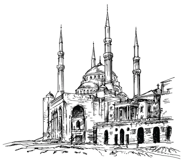 Mosquée Mohammad Amin Beyrouth Liban — Image vectorielle