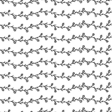 El çekilmiş çiçek seamless modeli. Elle çizilmiş dekoratif vectorseamless desen çiçek tasarımı ile. Markanız için şirin çiçekler. Bu model kullanılan kartvizit, kartpostal, düğün davetiyeleri, kağıt ambalaj