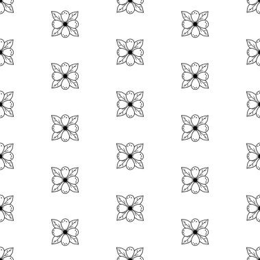 El çekilmiş çiçek seamless modeli. Elle çizilmiş dekoratif vectorseamless desen çiçek tasarımı ile. Markanız için şirin çiçekler. Bu model kullanılan kartvizit, kartpostal, düğün davetiyeleri, kağıt ambalaj