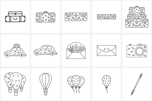 Elementos e iconos del logotipo dibujado a mano Vector De Stock