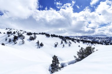 pyrenees karlı manzarada