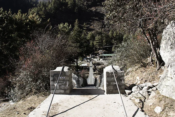 Suspension Bridge Himalayas — Stock Photo, Image