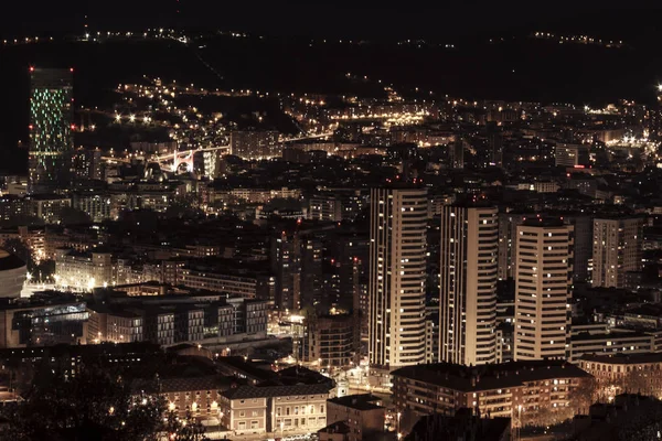 Uitzicht Bilbao Nachts — Stockfoto