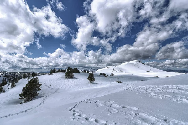 pyrenees karlı manzarada