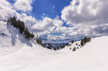 pyrenees karlı manzarada