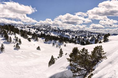 pyrenees karlı manzarada