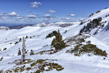 pyrenees karlı manzarada