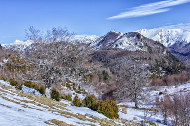pyrenees, karlı manzara