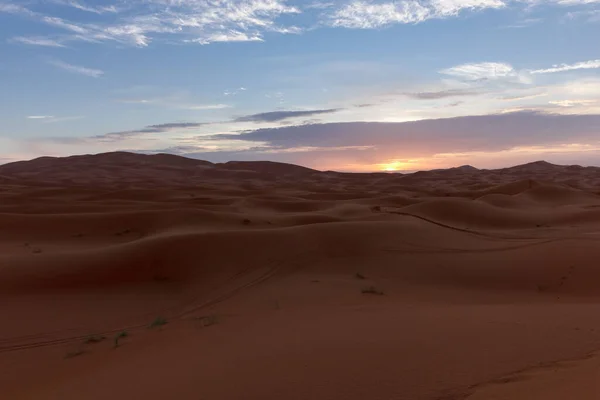 Paisaje Atardecer Desierto Del Sahara — Foto de Stock