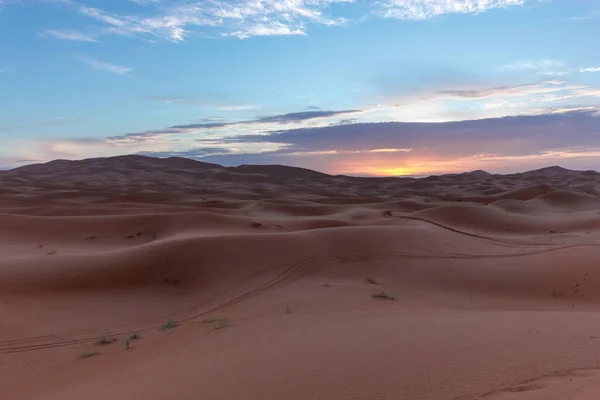Пейзаж Закате Пустыне Сахара — стоковое фото