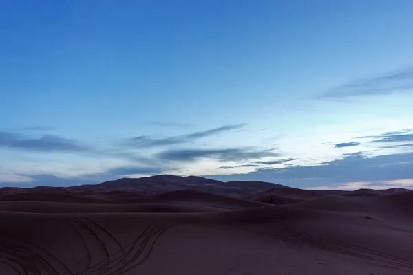 Krajobraz Zachodzie Słońca Pustyni Sahara — Zdjęcie stockowe