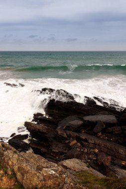 İspanya 'nın kuzeyindeki sahil manzarası