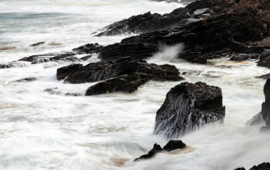 İspanya 'nın kuzeyindeki sahil manzarası